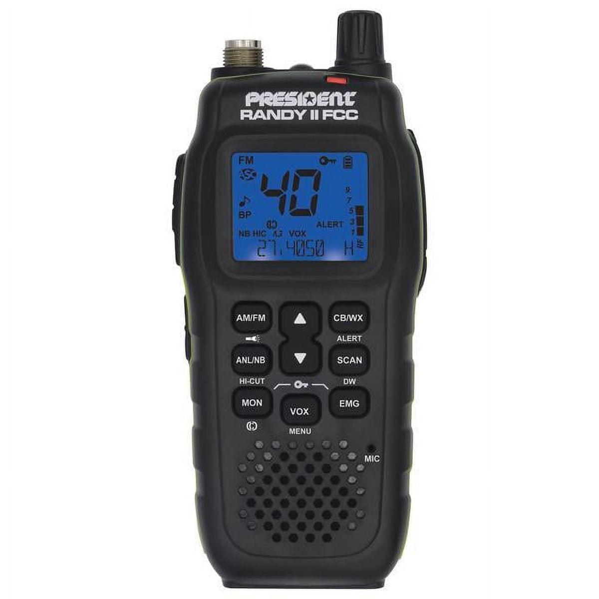 President Electronics Randy II Black AM/FM Handheld CB Radio