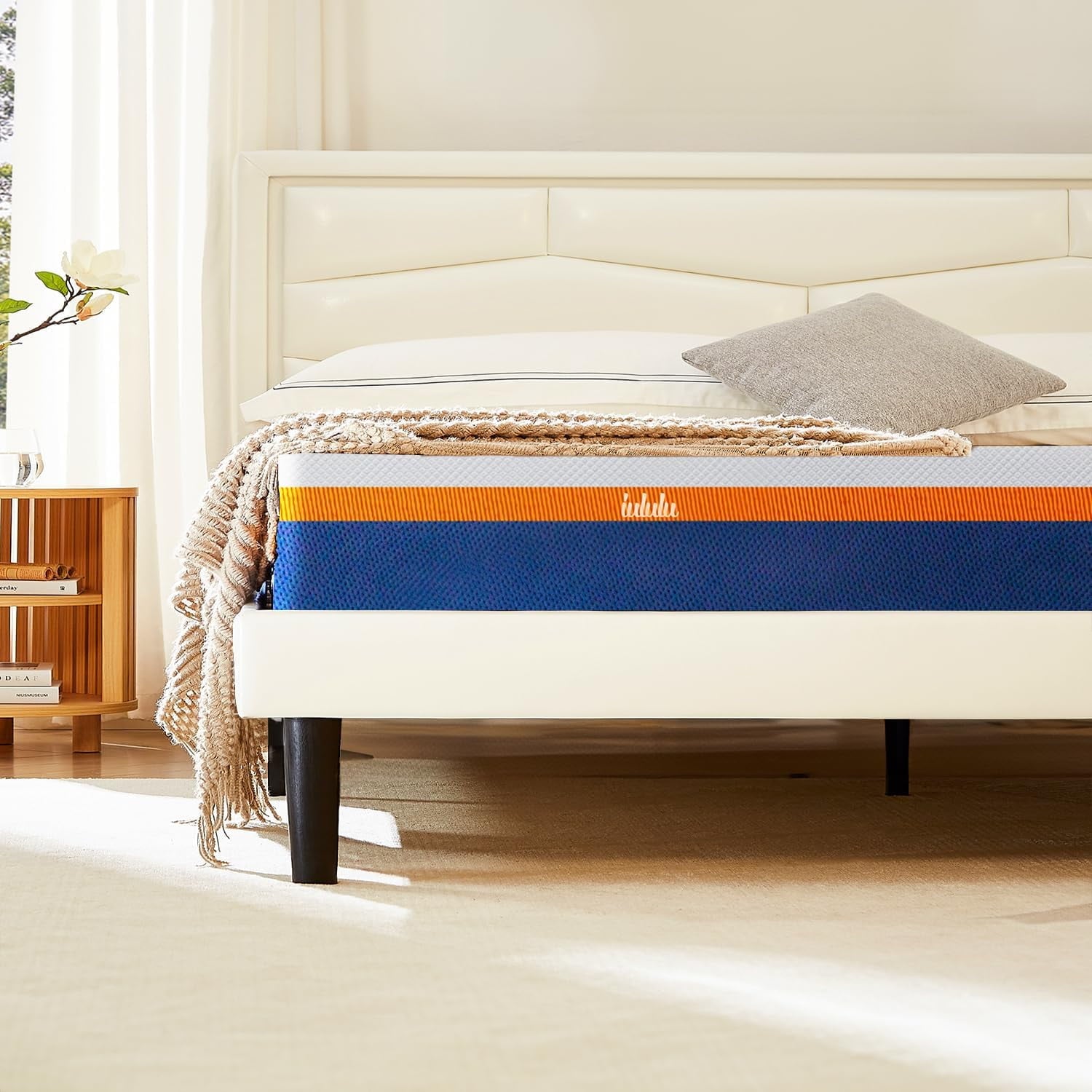 10 inch Queen Size Mattress, Gel Memory Foam Mattress Bed in Lens Box for Pressure Relief,Blue