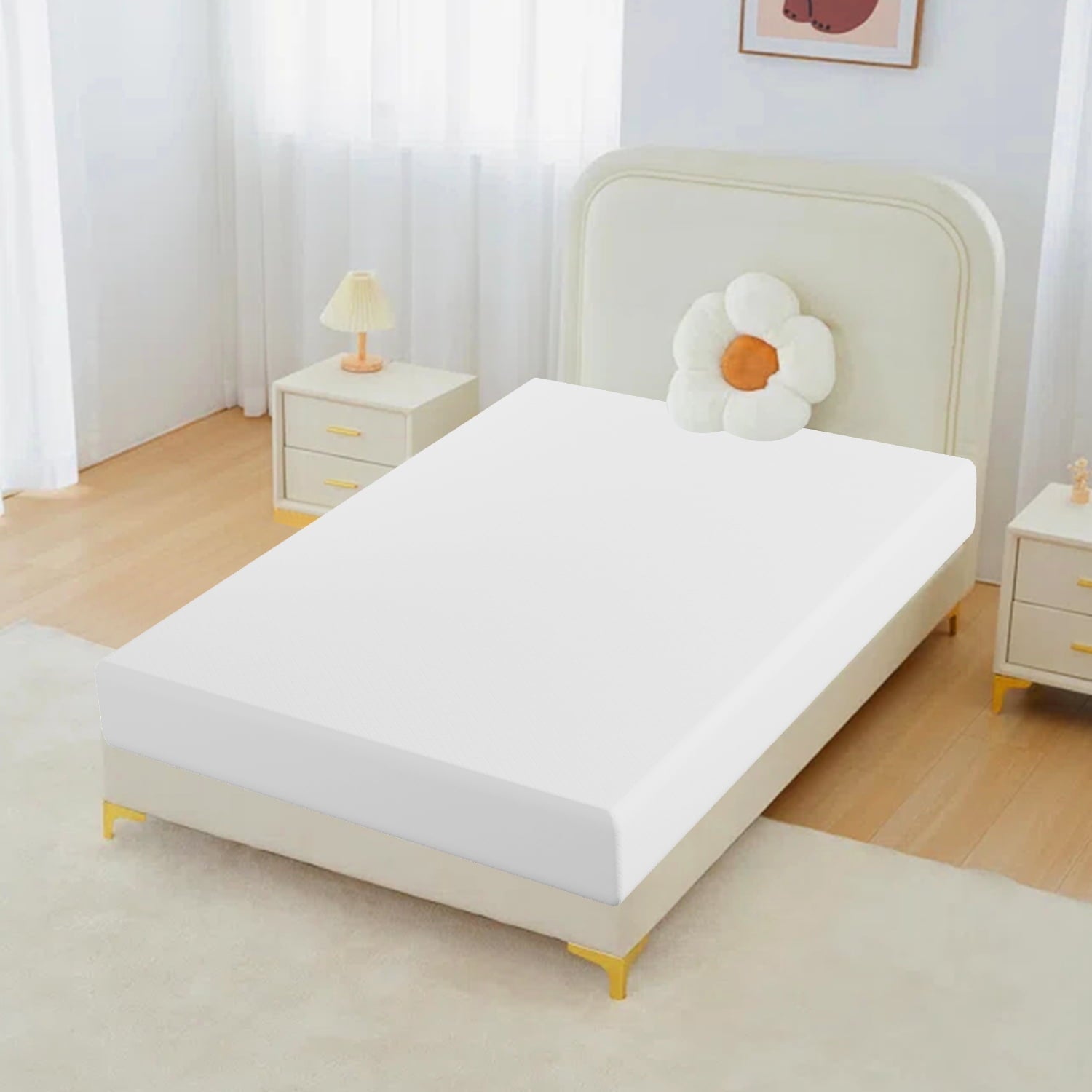 12 Inches Cooling-Gel Memory Foam Mattress Medium Firm Feel Memory Foam Mattress Bed in Lens Box CertiPUR-US Certified, Twin