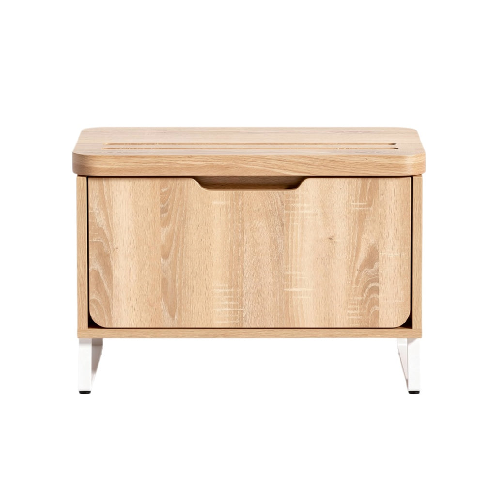 Modern Wooden Storage Coffee Table with Slide-out Drawer