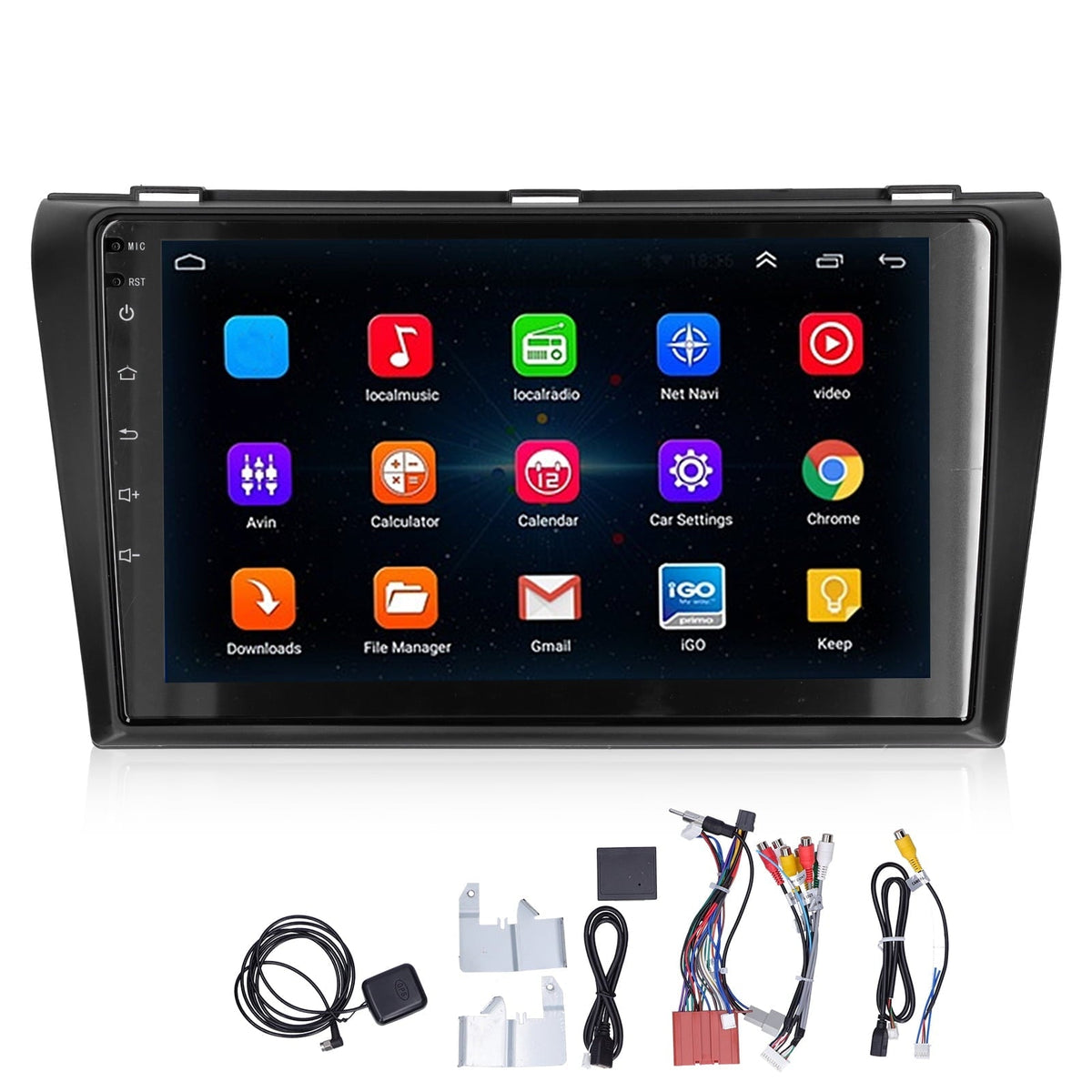 9in Android 10.0 GPS Navigation Display for Mazda 3 Axela 2004-2009, WiFi, Touch Screen, Hands-Free Call (2+32G)