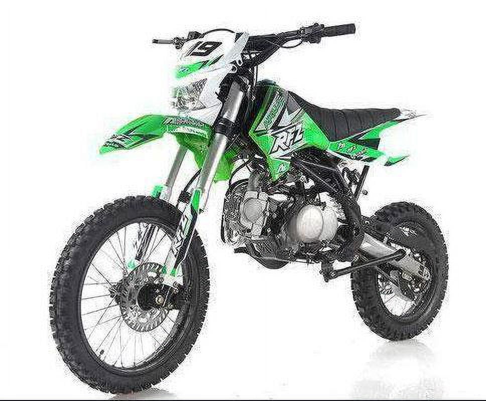 Big Size gas dirtbike pitbike youth kids APOLLO DB X19 is Recorder 125CC DIRT BIKE MANUAL CLUTCH with HEADLIGHTS ( Color Green )