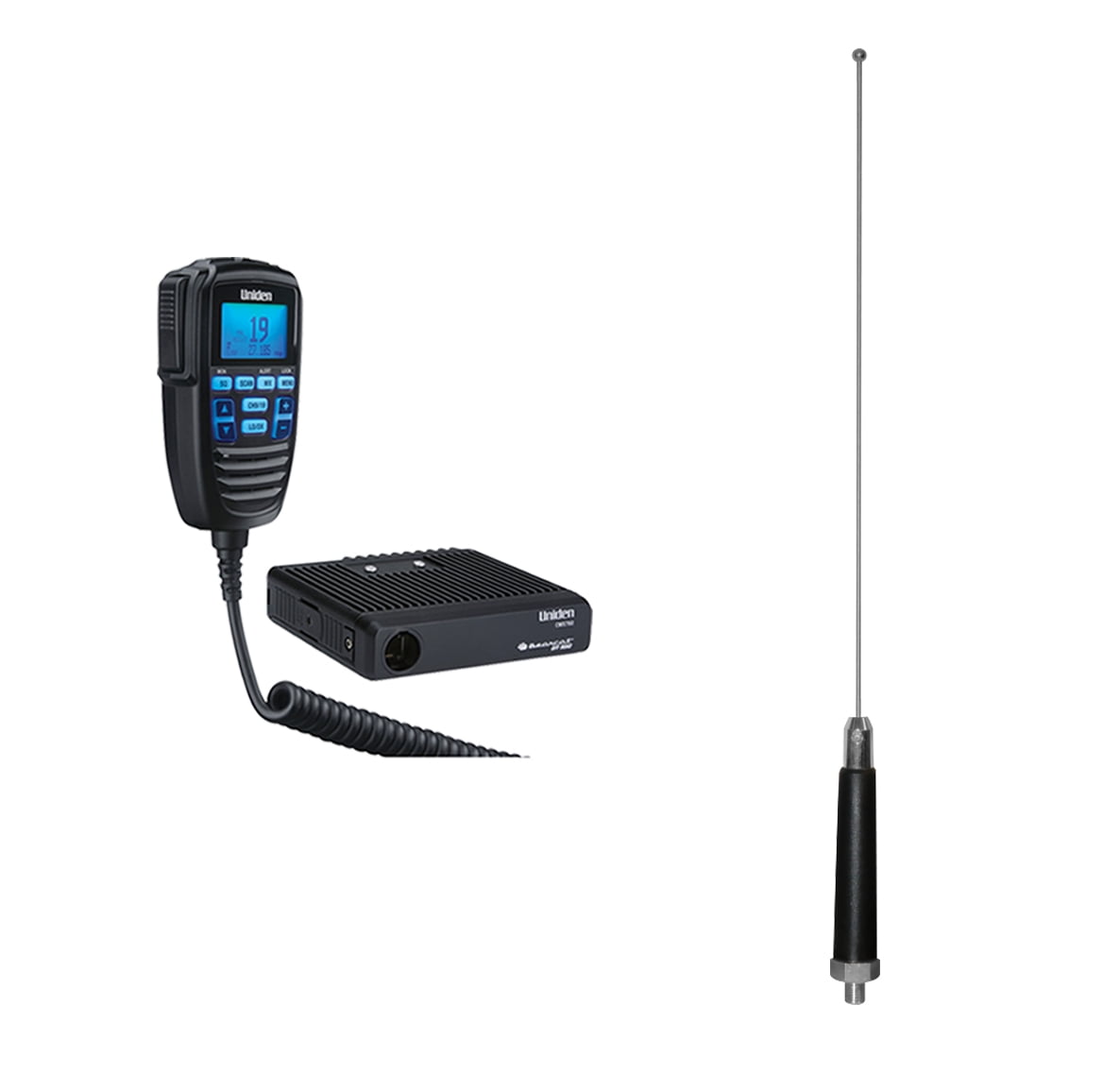 Uniden CMX760 40-CH Off-Road Compact CB Radio & Tram NH-4-HC Heavy-Duty Steel CB Antenna