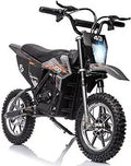 36V Electric Motocross 350W Brushless Motor Variable Speed ??to 15.5MPH with LED Headlight, Leather Seats, Front + Back Brakes, Suitable for Teenagers Maximum Load 175 lbs, Black