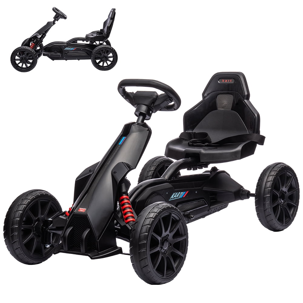 Electric Go Kart for Kids, 12V Electric Go Kart with 35W Motor, 1.55-2.8MPH W. Capacity 66lbs Electric Automobile for Kids, Ride Display Automobile with Safety Belt, Racing Drift Vehicle Vehicle Gift for 3-6Years Kids
