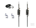DUAL Monkey Made CB Radio Antennas, LONG Shaft,12FT DUAL COAX, BRACKETS AND STUD