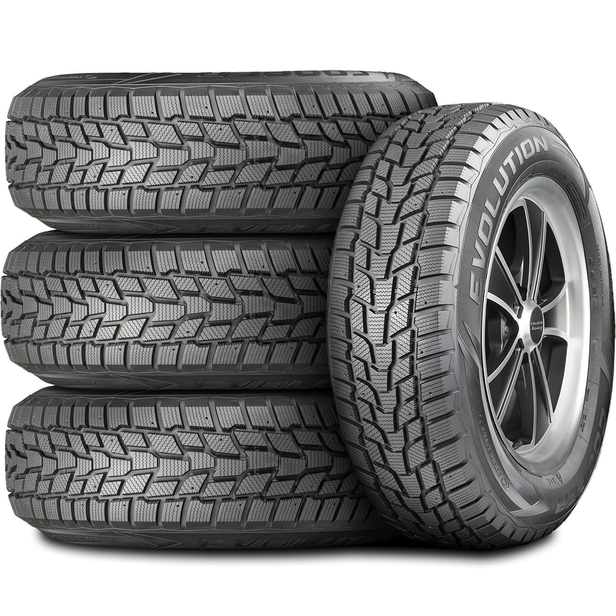 Set of 4 (FOUR) Cooper Evolution Winter 225/60R17 99T Snow Tires Fits: 2018-23 Subaru Crosstrek Convenience, 2019-21 Jeep Cherokee Latitude Plus