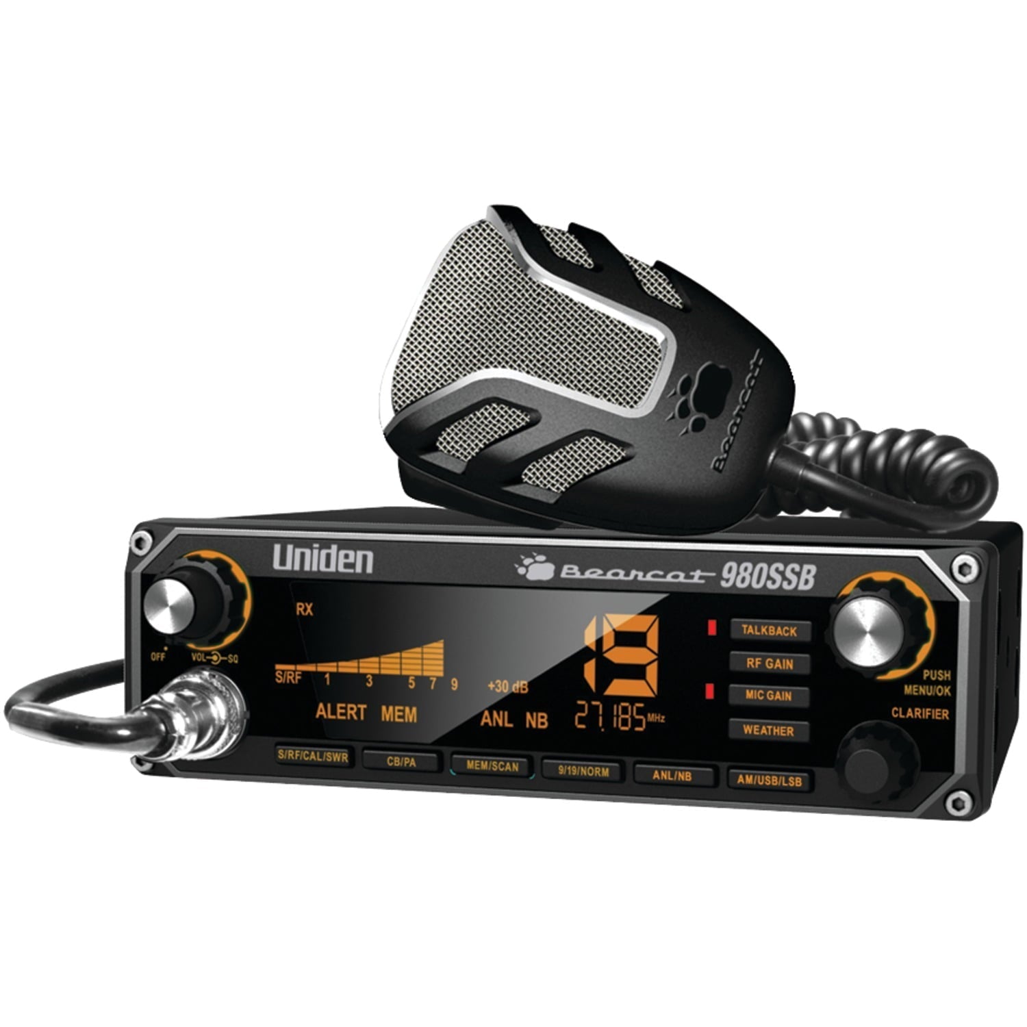 Uniden PC78LTX 40-Channel CB Radio (With SWR Meter) & BC7 Accessory CB/Scanner Speaker, 843631170021