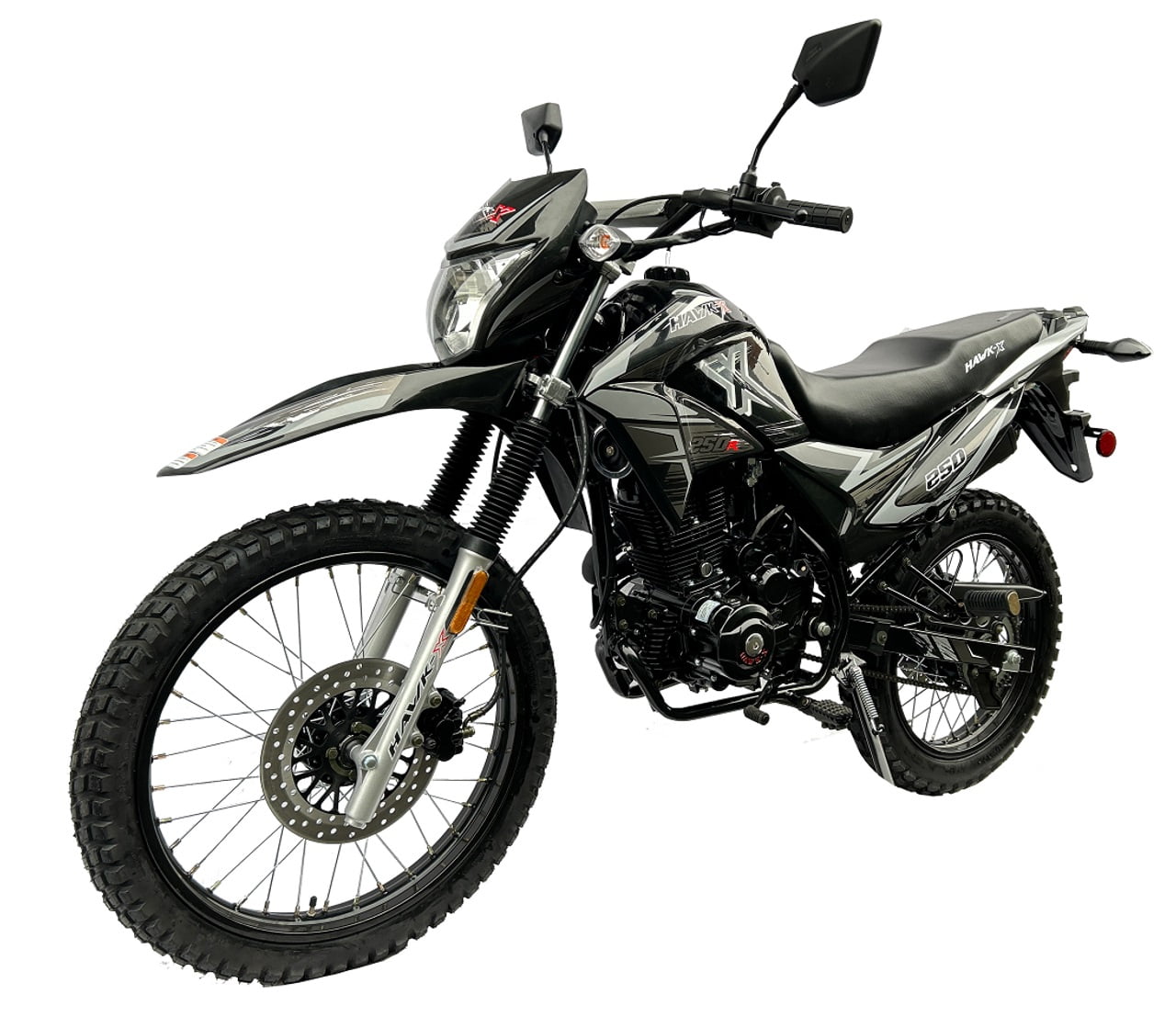 Hawk-X 250cc Motorcycle 5-Speed Manual 21 front Tire 250 Adult Bike -Blue