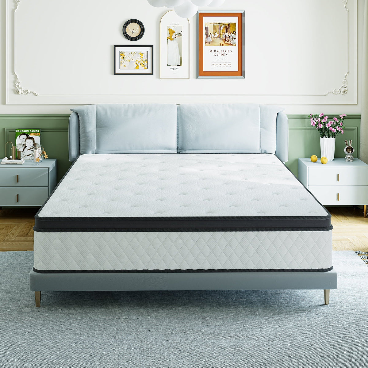 Babo Care Queen Mattress,12 Inch Medium Hybrid Mattress,Cooling Gel Memory Foam with Individually Pocket Springs,Mattress in box,CertiPUR-US