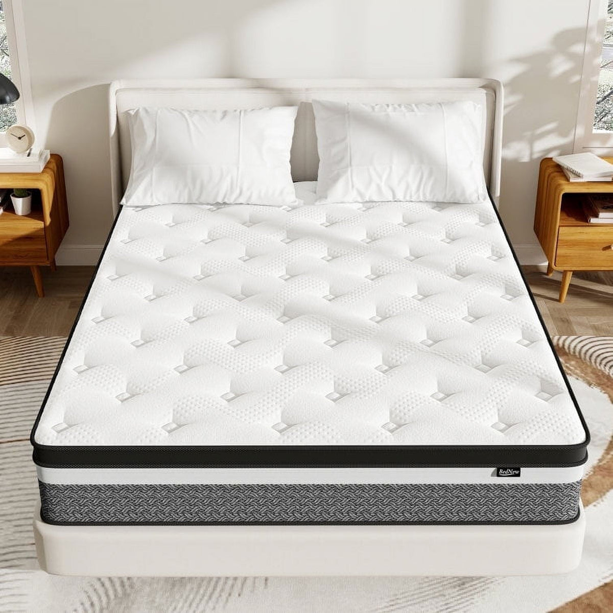 Bednew 10 Mattress with Gel Memory Foam, Pocket Springs, Medium Firm, Full Mattress in Camcorder Box