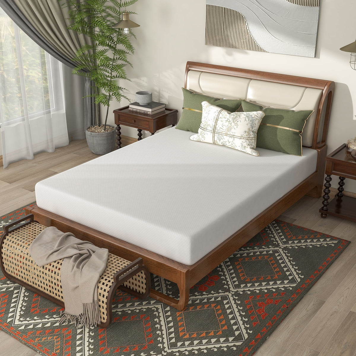 Berehat 12 Gel Memory Foam Certified Certipur Mattress, Full, White