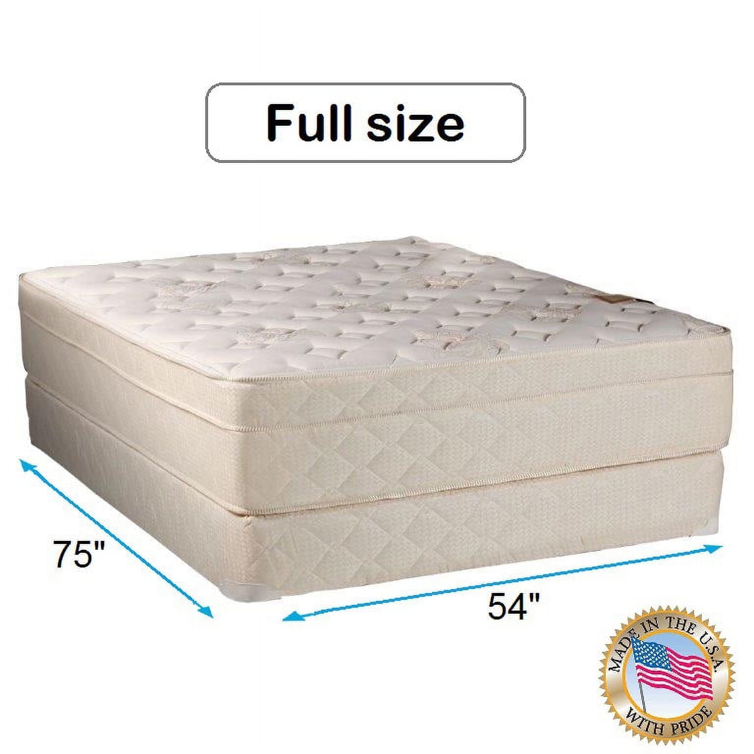 Beverly Hills Firm Foam Eurotop Full Mattress set with Mattress Protector Included - Standard Fabric, Orthopedic Type, Longlasting by Dream Solutions USA