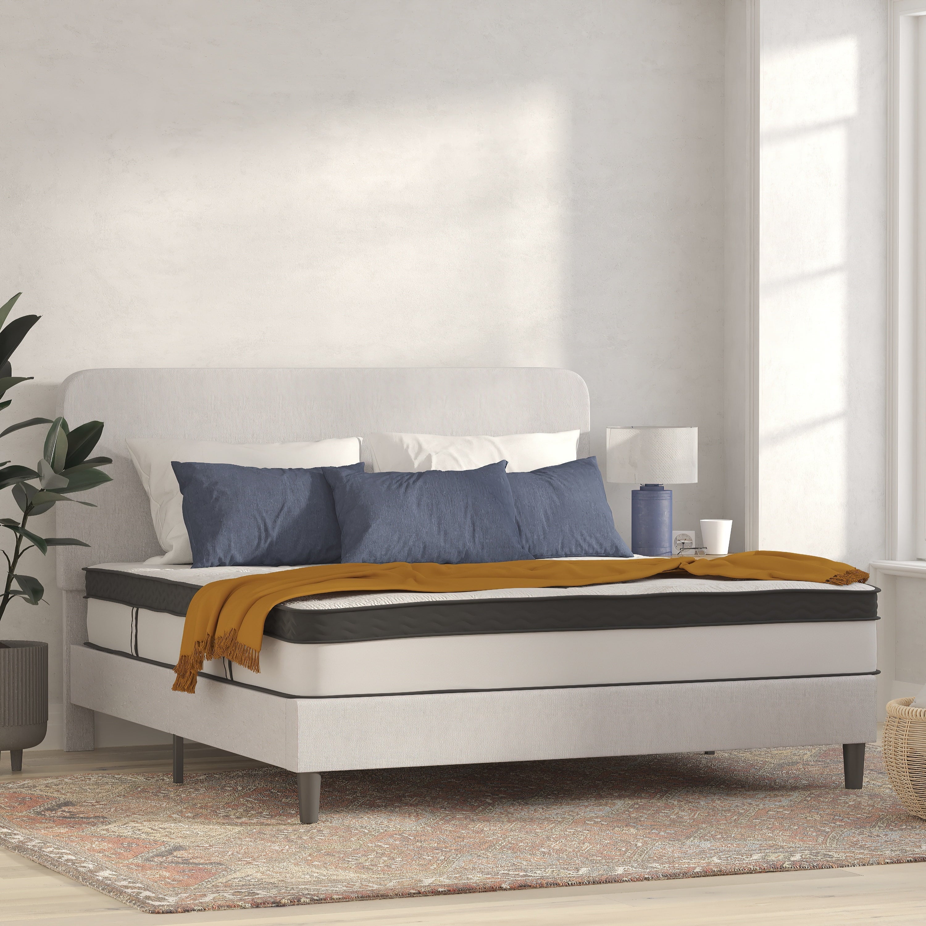 BizChair Capri Comfortable Sleep 12 Inch CertiPUR-US Certified Memory Foam & Pocket Spring Mattress, King Mattress in Camcorder Box
