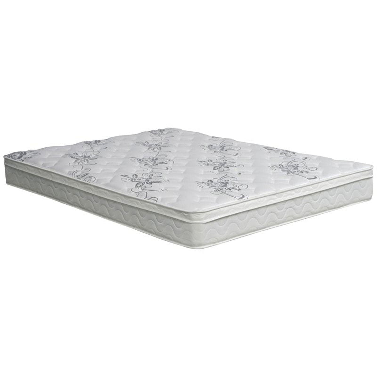 Bowery Hill 9 Contemporary Cotton Twin Euro Top Mattress in White