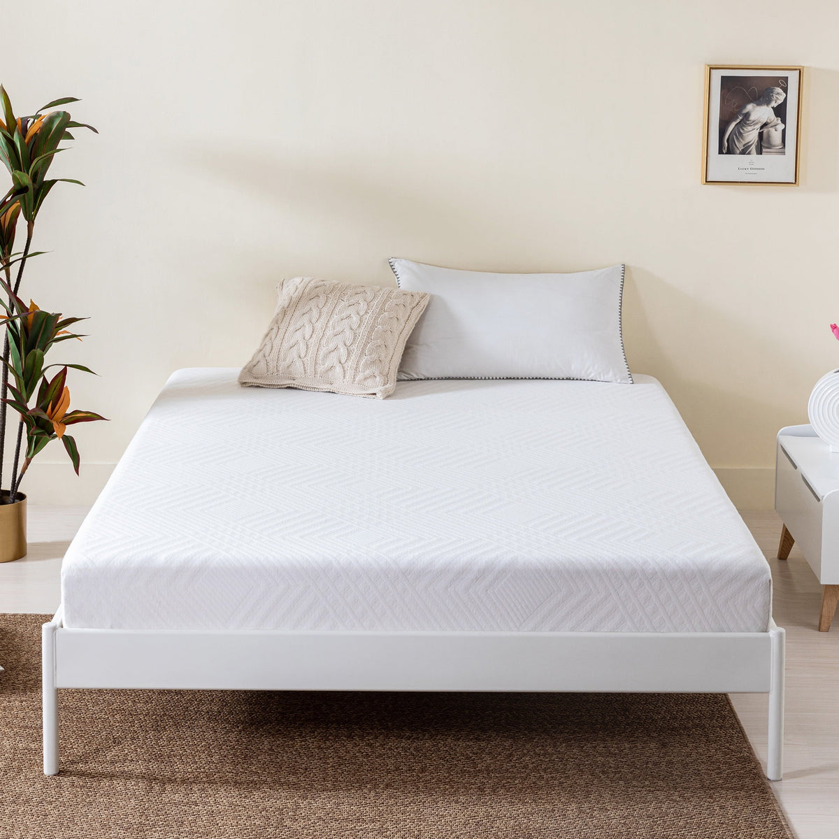 CoSoTower Green Tea Infused Memory Foam Full Mattress, 8 Inch Gel Memory Foam Mattress For Recorder Cool Sleep, Bed In Recorder Box