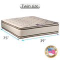 Coil Comfort Two-Sided Pillow Top Twin Mattress Only with Mattress Cover Protector Included - Fully Assembled, Orthopedic, Good for your back, Longlasting Comfort by Dream Solutions USA