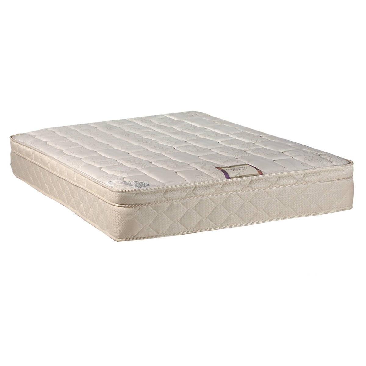 DS USA Dream World Medium Soft Pillowtop (Eurotop) Queen Mattress Only with Mattress Cover Protector - Fully assembled, Orthopedic type, Good for your Back, Innerspring Coils