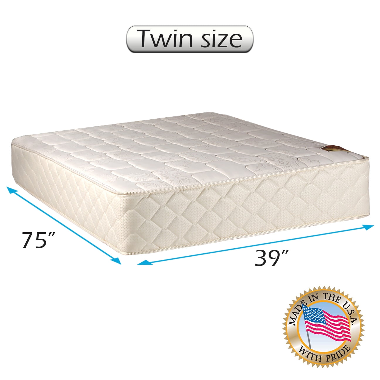 Dream Sleep Grandeur Deluxe Double-Sided Mattress Only - Fully Assembled, Spinal Support, Superior Quality, Luxury Height, Longlasting Comfort (Twin 39 x75 x12 )