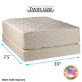 Dream Sleep Highlight Luxury Firm Mattress & Low 5 Height Box Spring Set with Mattress Cover Protector Included - Orthopedic, Innerspring Coils, Longlasting Comfort (Twin 39 Sight x 75 Optics x 14 H)