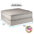 Dream Sleep Hollywood 2-Sided Gentle Plush Eurotop Mattress and Box Spring Set - Sleep System with Enhanced Cushion Support, Orthopedic, Longlasting by Dream Solutions USA (Full 54 x75 x12 )
