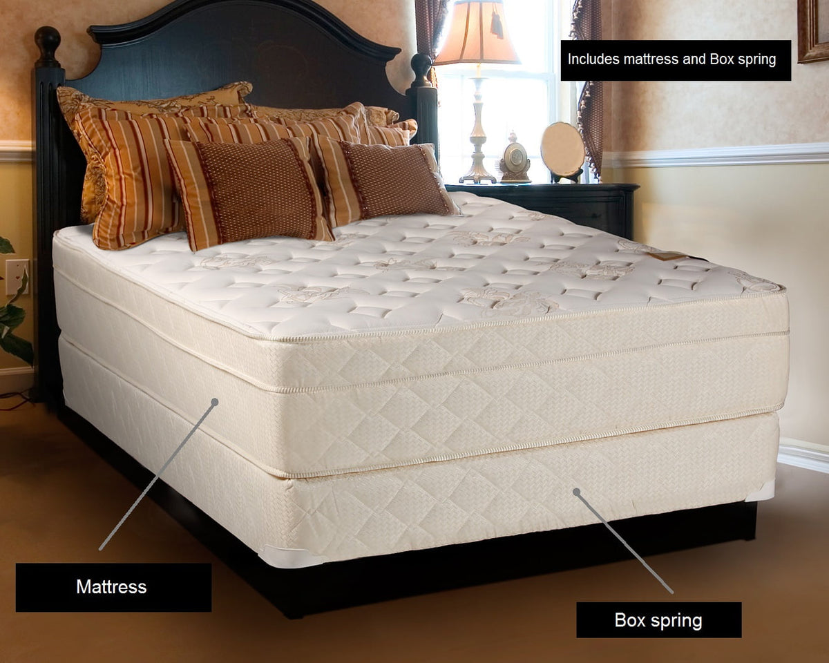 Dream Solutions USA Beverly Hills Firm Foam Eurotop (PillowTop) Queen (60 x80 x13 ) Mattress and Box Spring Set - Sleep System, Excellent Back Support,Longlasting