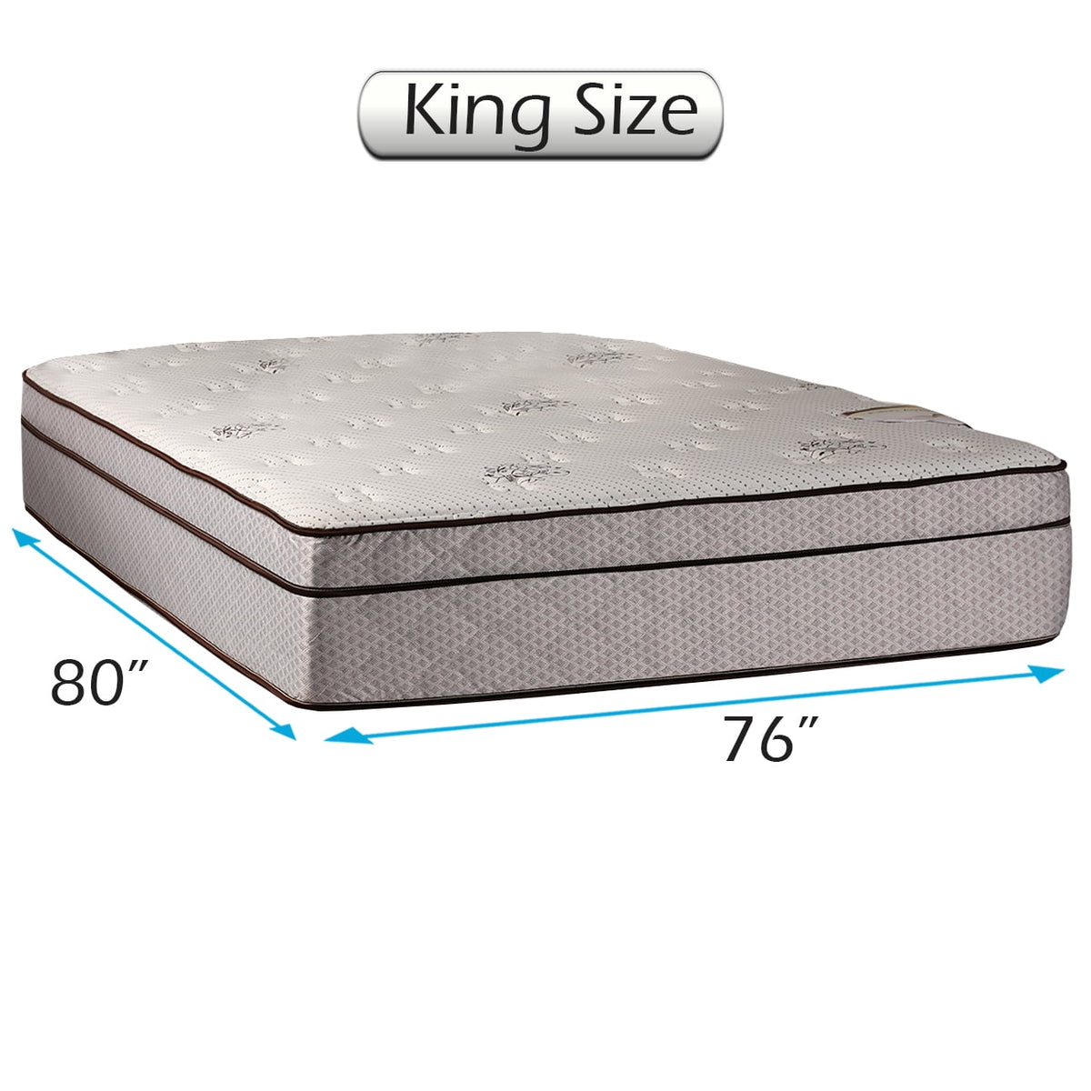 Dream Solutions USA Fifth Ave Extra Soft Plush Foam Encased Eurotop (Pillow Top) Mattress Only (King 76 x80 x13 ) - Sleep System with Enhance Support, Fully Assembled, Orthopedic, Longlasting