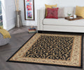 Elegance Transitional 5' x 7' Black and Beige Polypropylene Indoor Area Rug