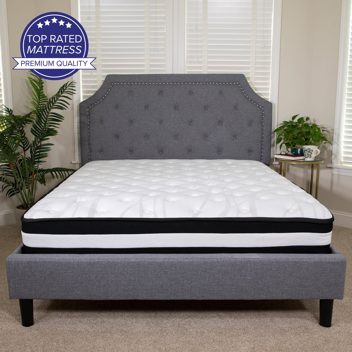 Emma + Oliver 10 Inch Foam and Pocket Spring Firm Mattress, King in Camcorder Box
