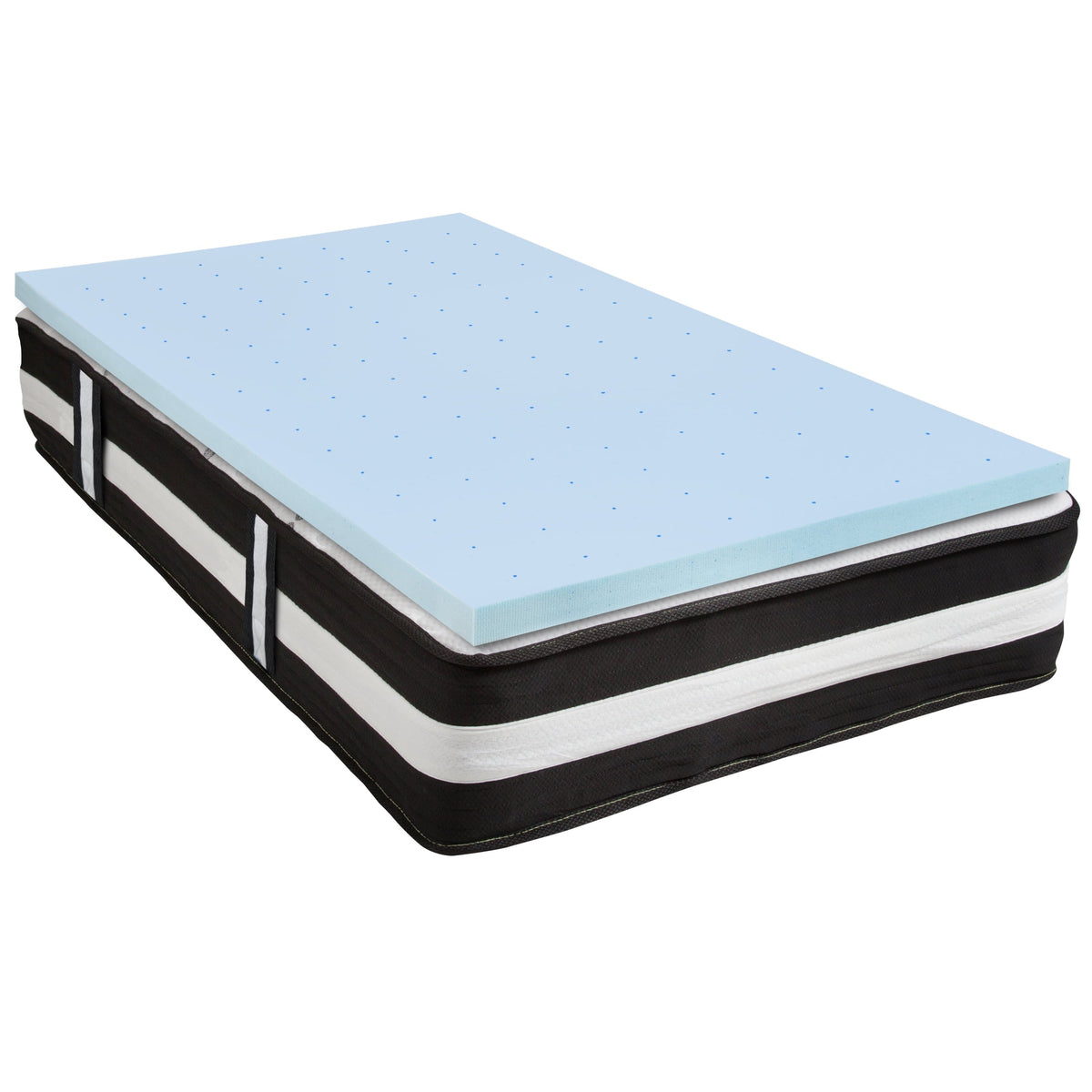 Emma + Oliver Twin 12 Mattress & Gel Memory Foam Topper Bundle Set
