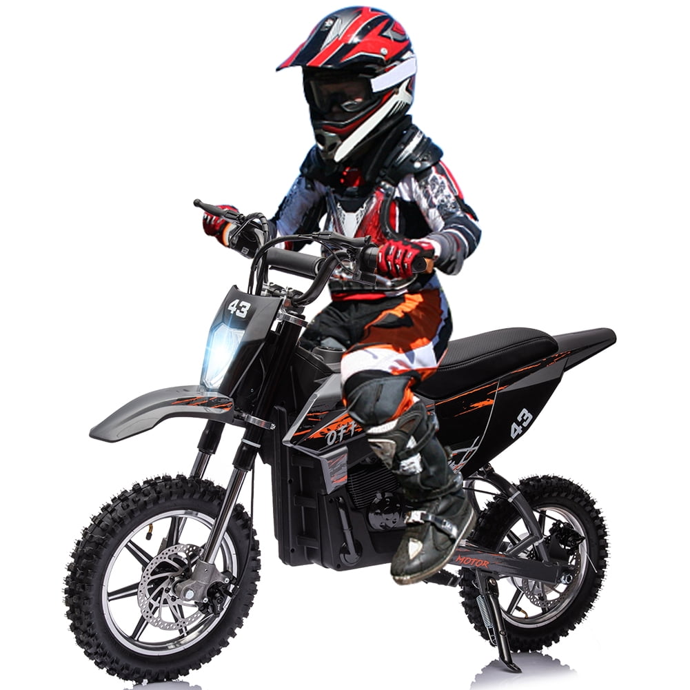 Faitaliicy Electric Dirt Bike Electric Motocross Off-Road Bike for Age 14+,36V Ride Screen Motorcycle 350W Brushless Motor Fast Speed 15.5MPH with LED Headlight, Leather Seat,Front+Back Brake for Teens