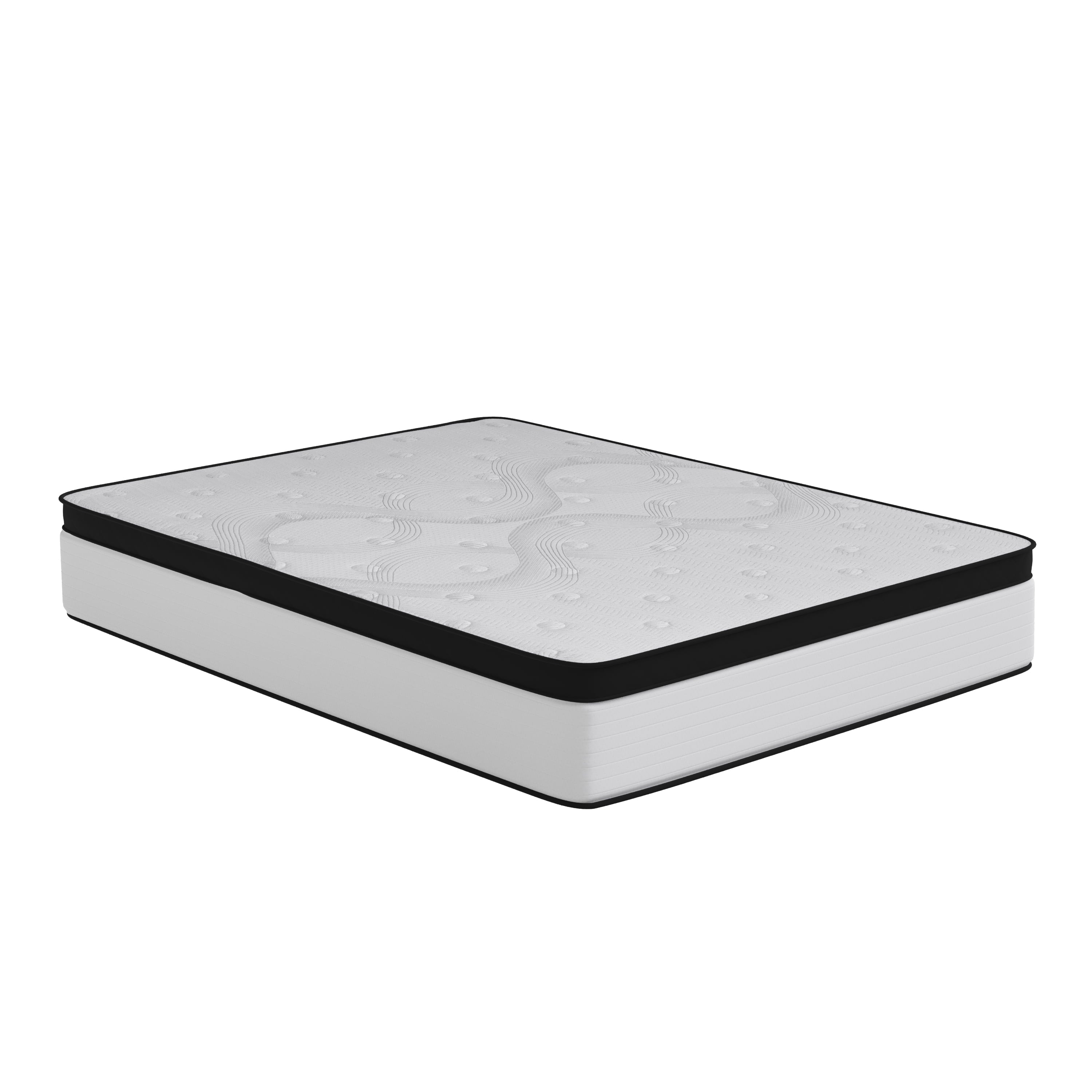 Flash Furniture Capri Comfortable Sleep 12 Extra Firm Hybrid Pocket Spring Bed Mattress, Queen