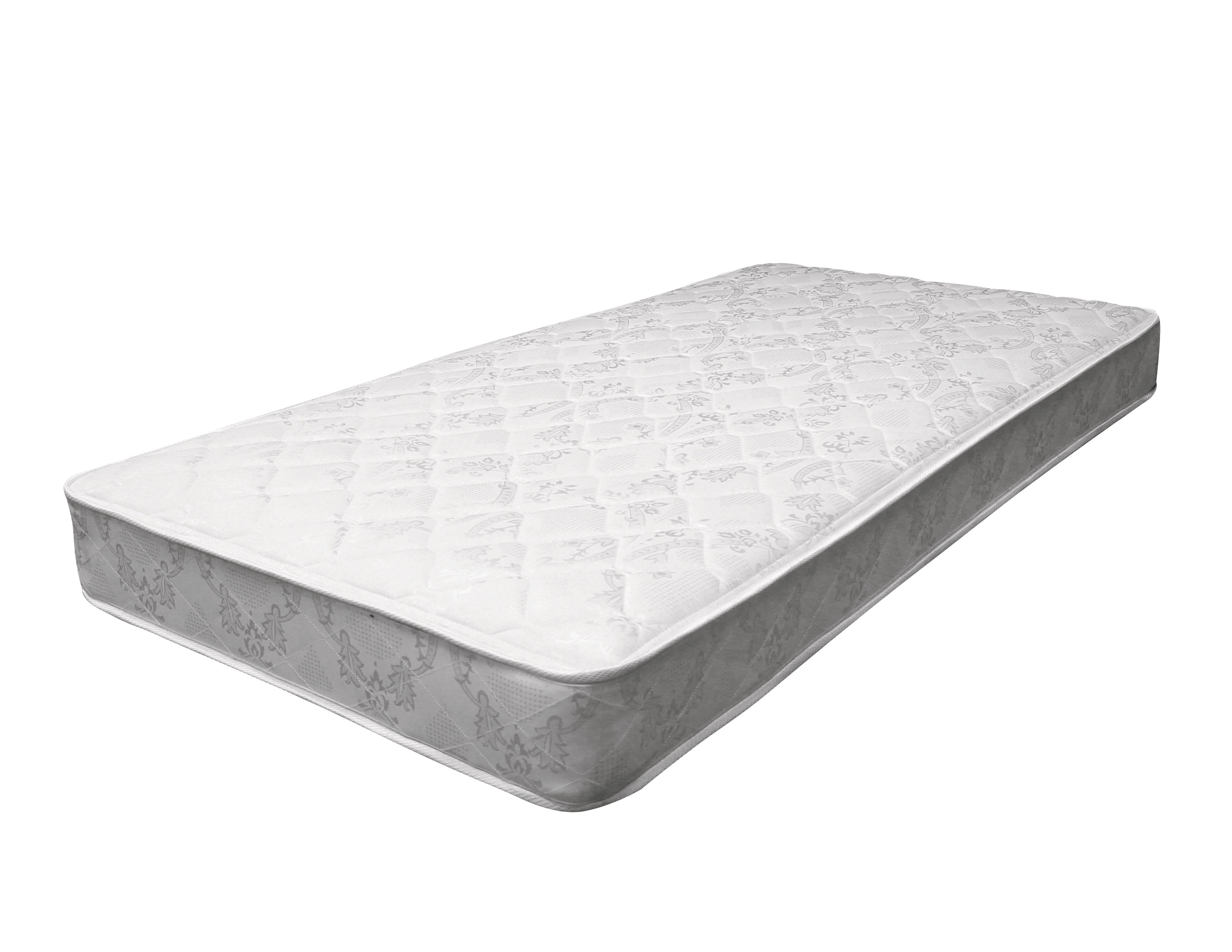 Full Mattress In White And Gray Fabric - Foam, Metal Coil, Fabric