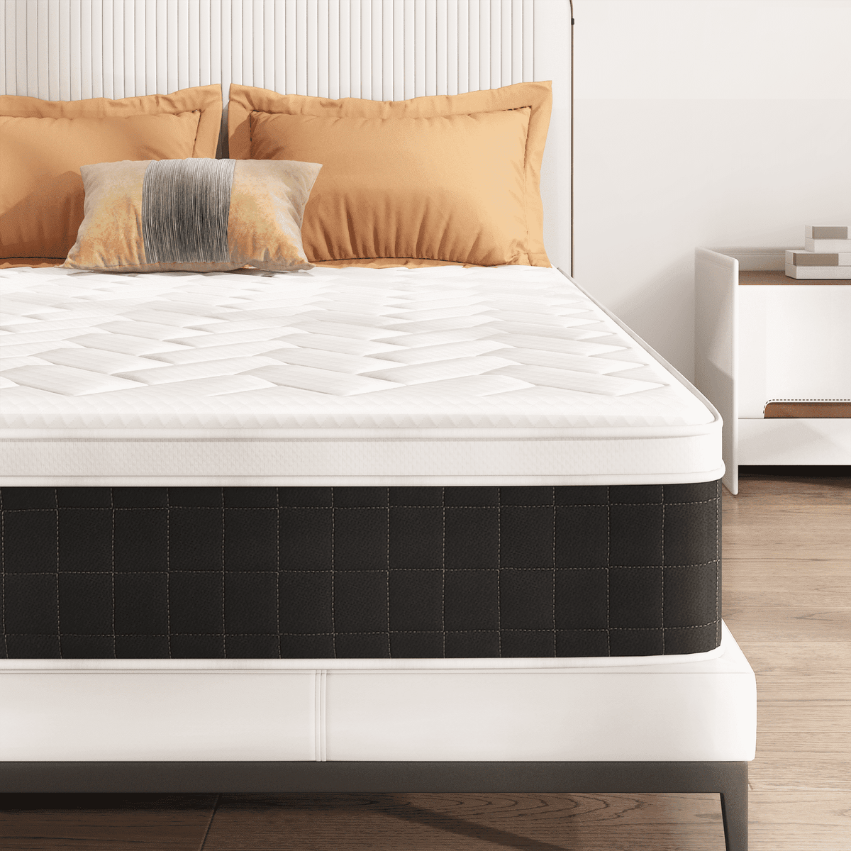Full Size Hybrid Mattress, Z-HOM Classic 10 inch Foam Euro Top Mattress, 5-Zone Pocket Spring Support for Back Pain, Medium Firm