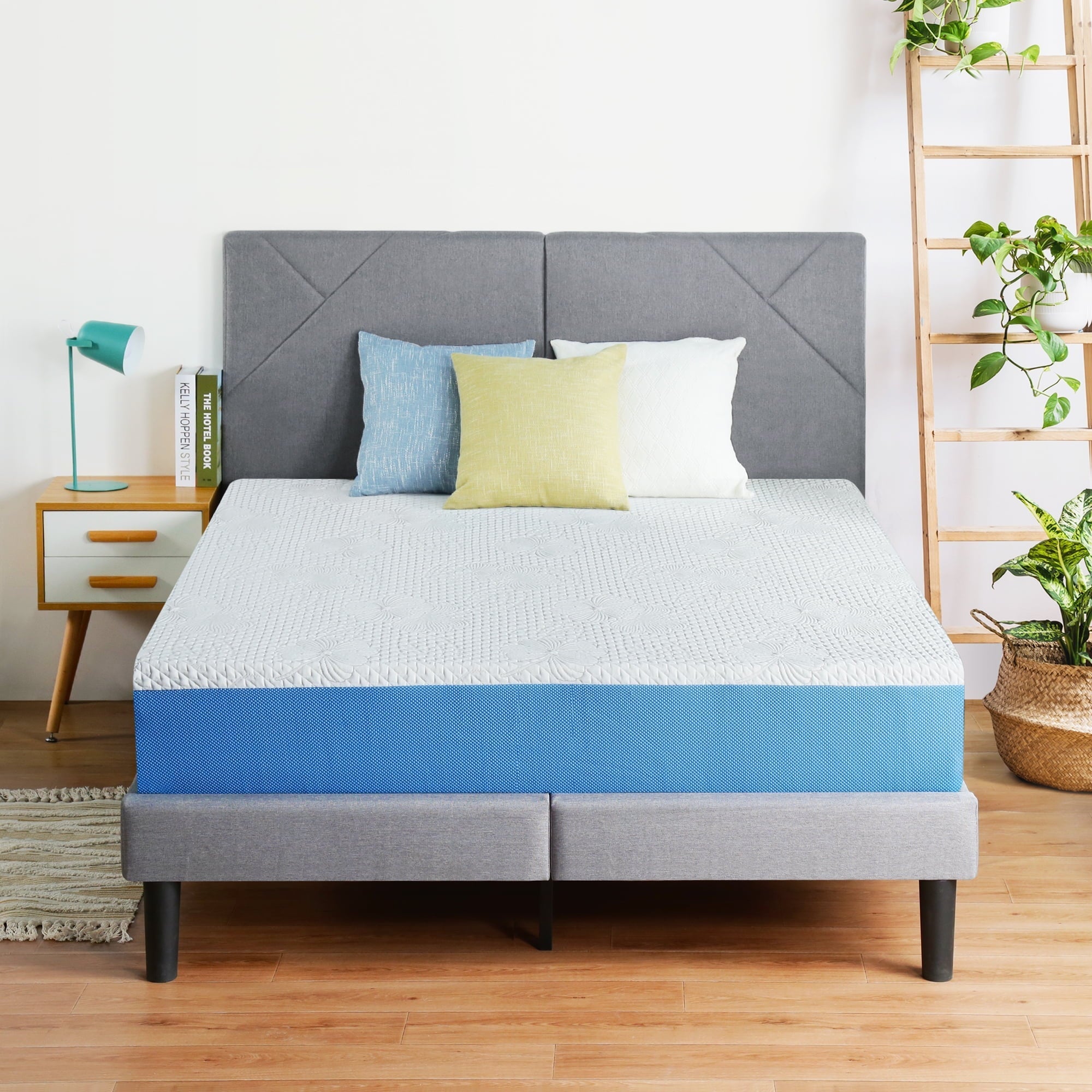 GrandRest 10'' Adult LuxeComfort Gel Memory Foam Mattress, Twin, Blue