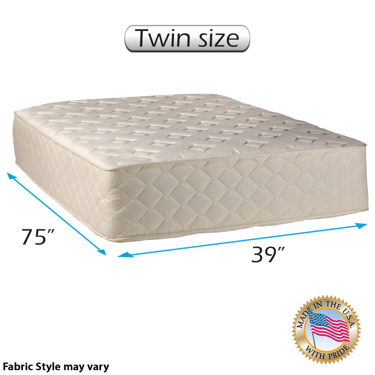 Highlight Luxury Firm Twin Size Mattress Only with Mattress Cover Protector Included - Fully Assembled, Innerspring Coils, Premium edge guards, Longlasting Comfort by Dream Solutions USA