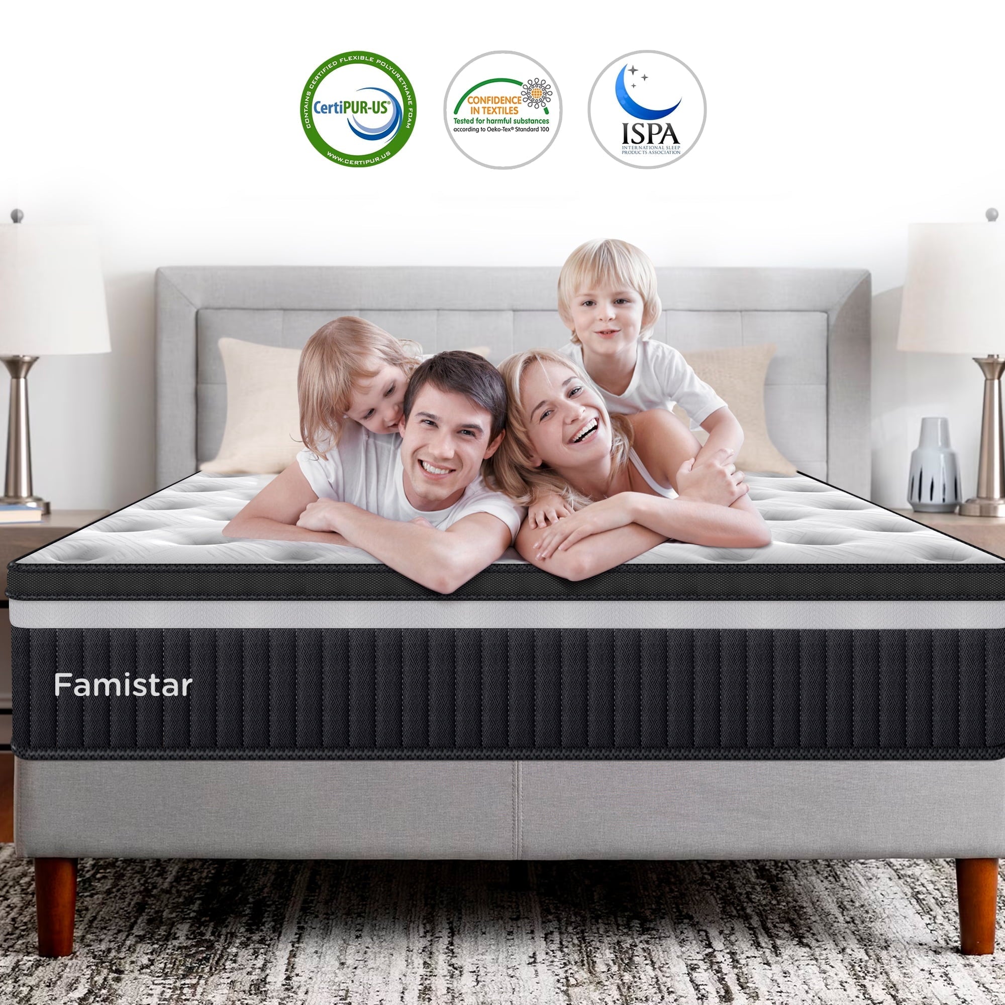 King Mattress, Famistar 10 Inch Memory Foam Mattress King Size, Innerspring Hybrid King Bed Mattress in Lens Box Medium Firm with Motion Isolation & Strong Support & Pressure Relief, CertiPUR-US