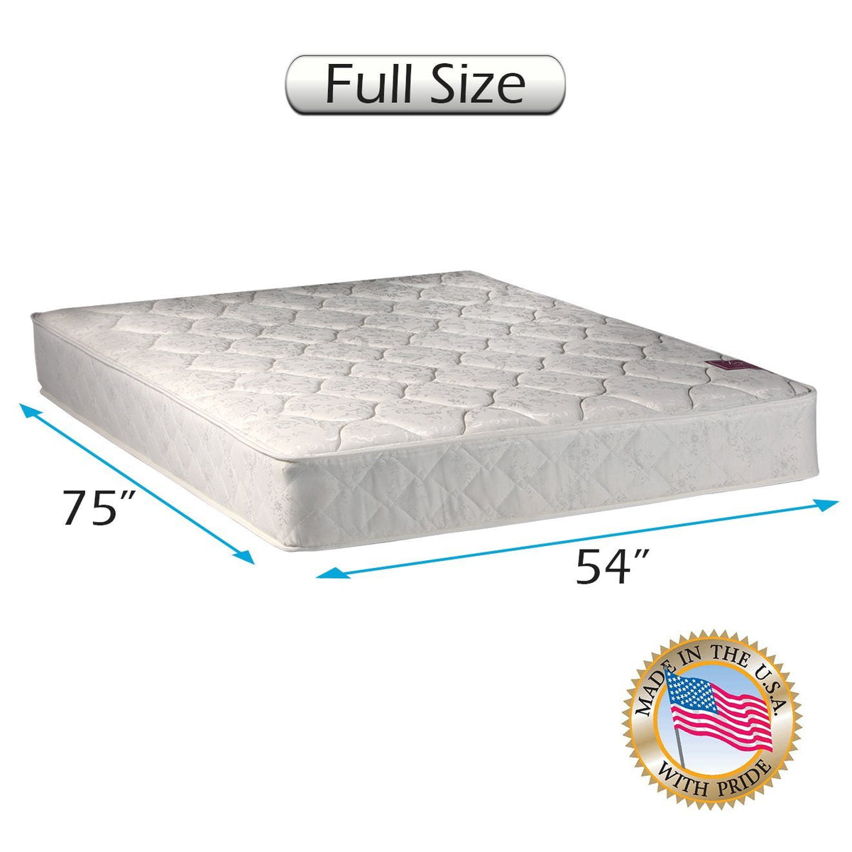 Legacy One-Sided None Flip Full Size Mattress Only with Mattress Cover Protector Included - Fully Assembled, Good for your back, Superior Quality, Orthopedic by Dream Solutions USA