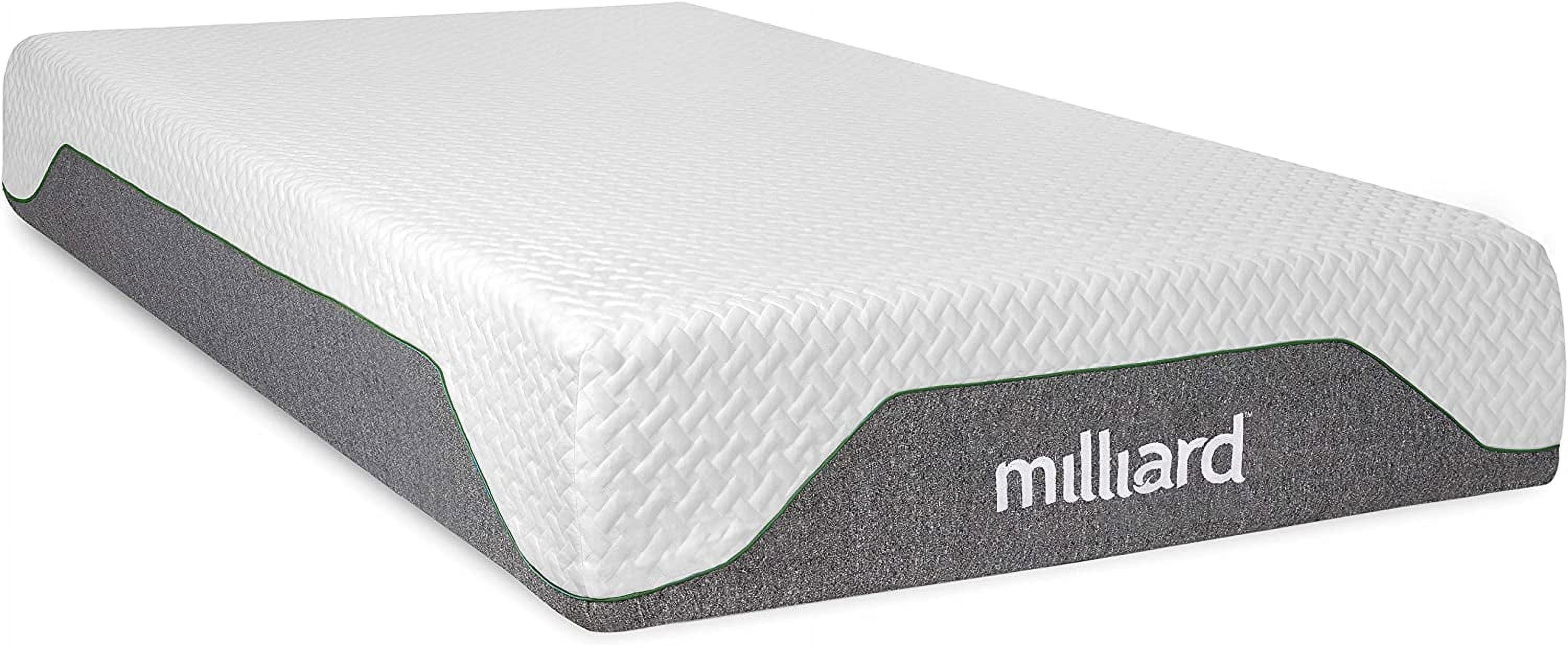 Milliard 10 inch Firm Memory Foam Mattress Bed-in-a-Box/Pressure Relieving, Classic (Queen)