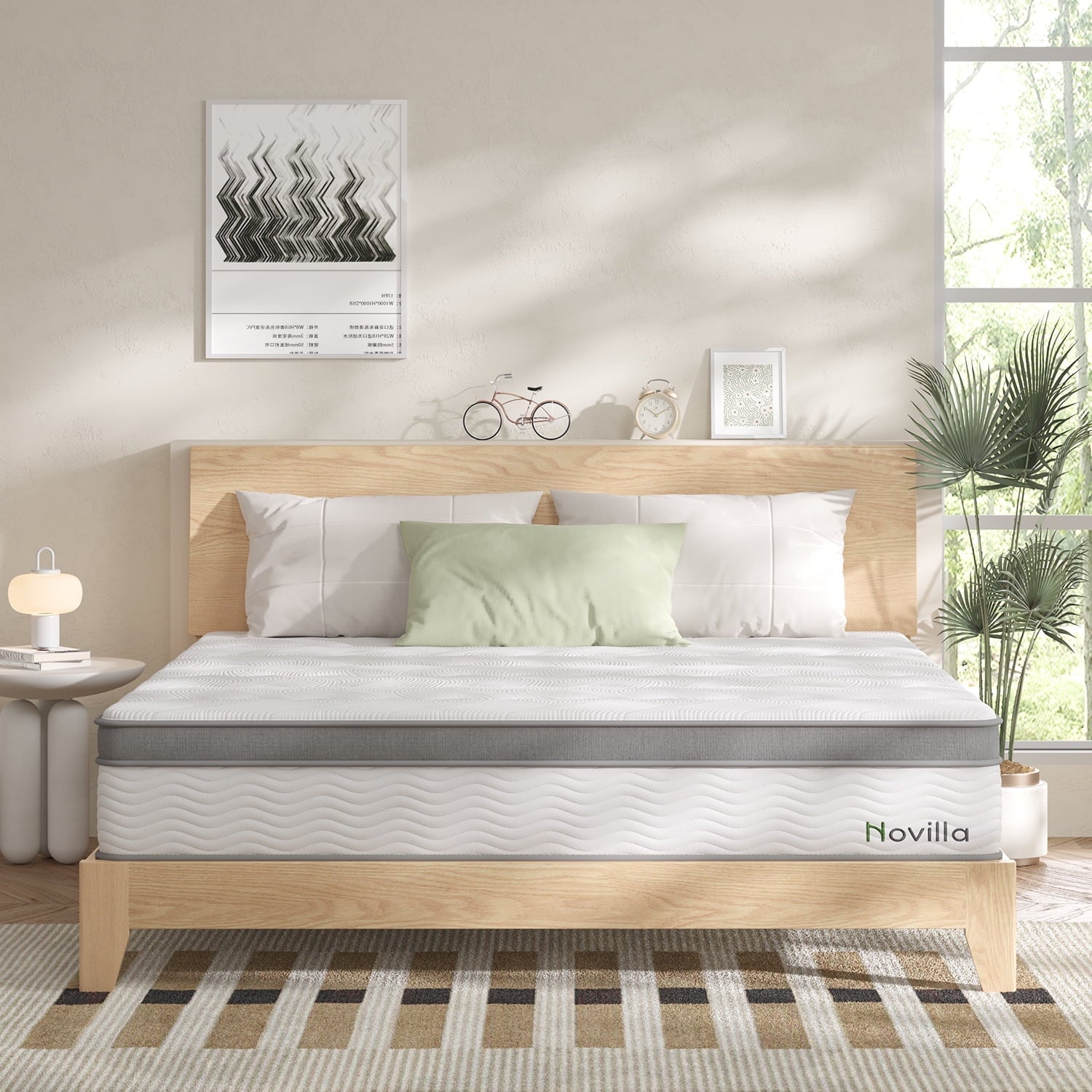 Novilla Soothe 10 Adult Memory Foam and Pocket Spring Hybrid Mattress, Queen Size
