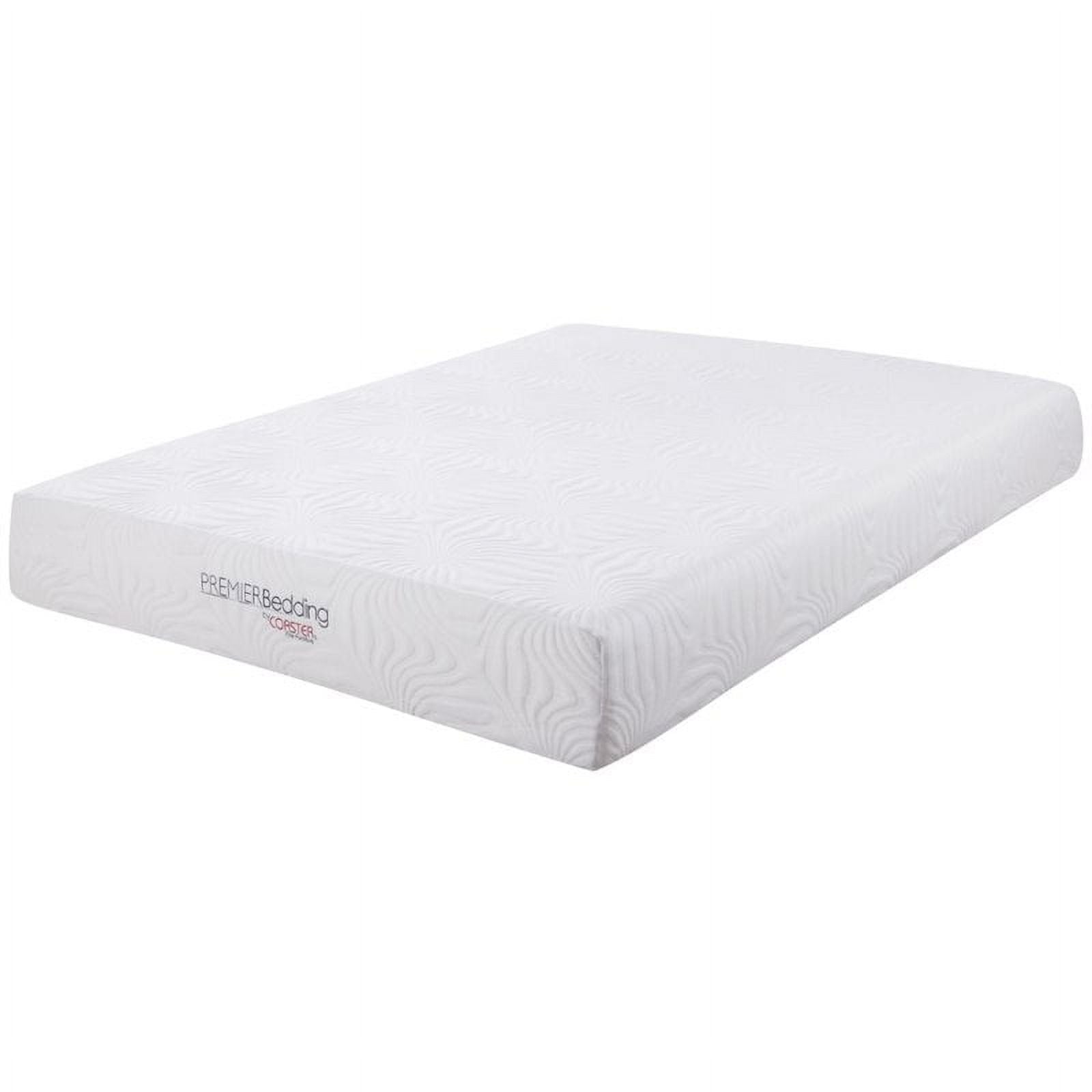 Pemberly Row Key 10 Full Memory Foam Mattress in White Finish