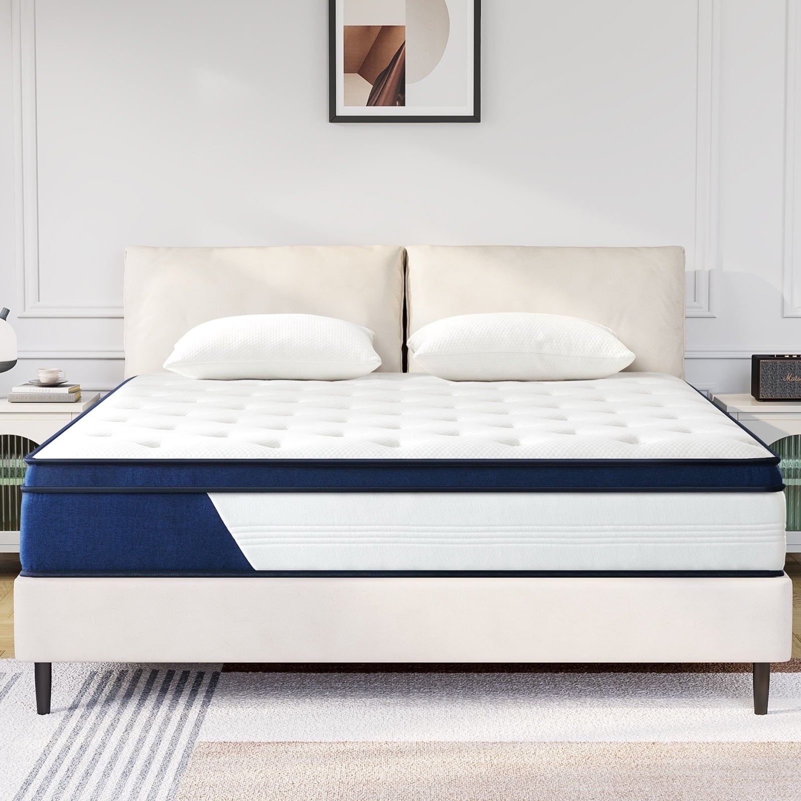 Queen Mattress 10 Madinog Medium Innerspring Mattress Hybrid Pocket Spring Bed in Lens Box