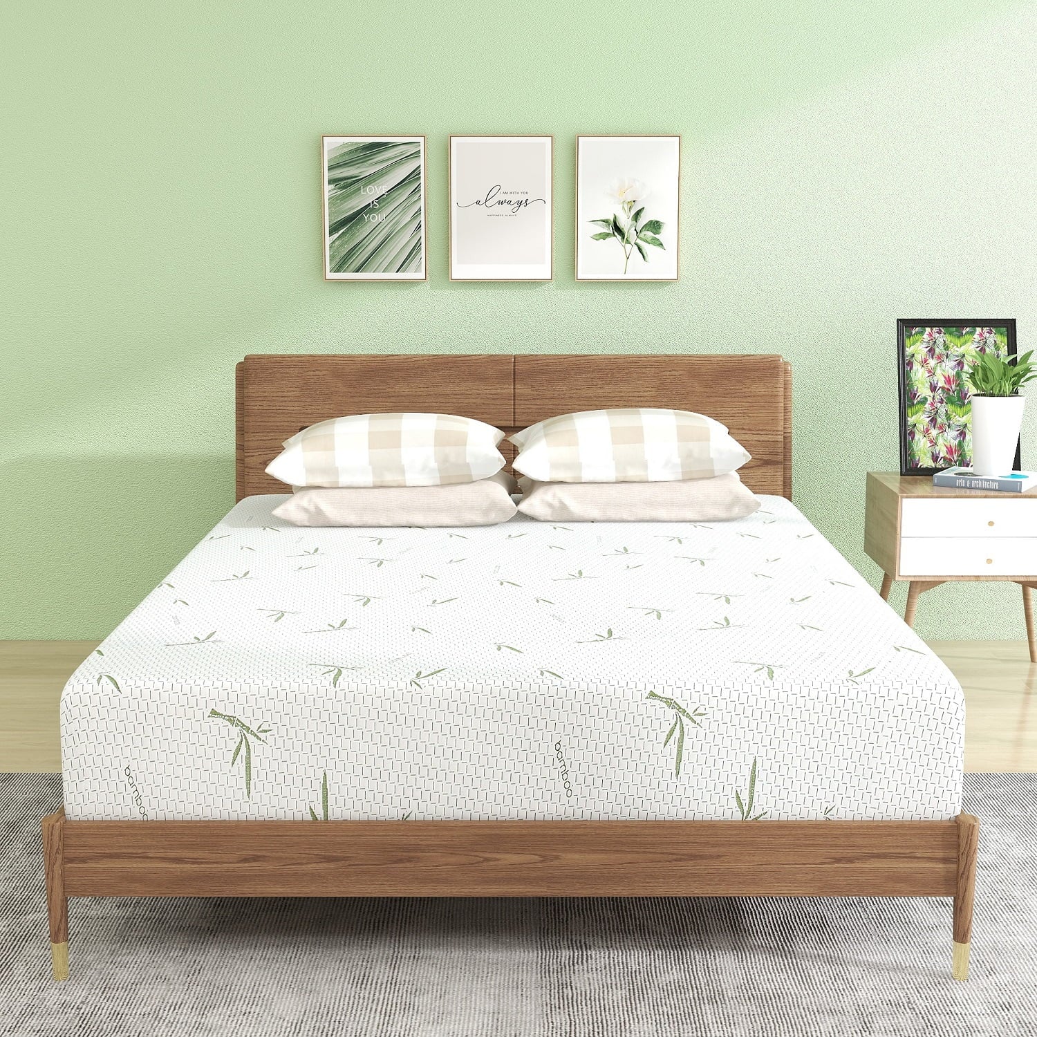 Queen Mattress, 10 inch Memory Foam Mattress Bed in Lens Box,with Green Tea Cooling Gel, Made in USA