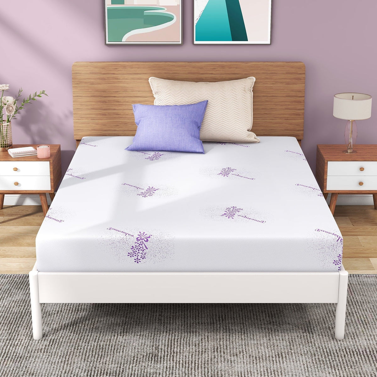 Queen Mattress, 8 inch Gel Memory Foam Mattress in Lens Box for Bunk Bed, Trundle Bed, Medium Feeling Bed Mattress for Pressure Relieving, Motion Isolation, Made in USA