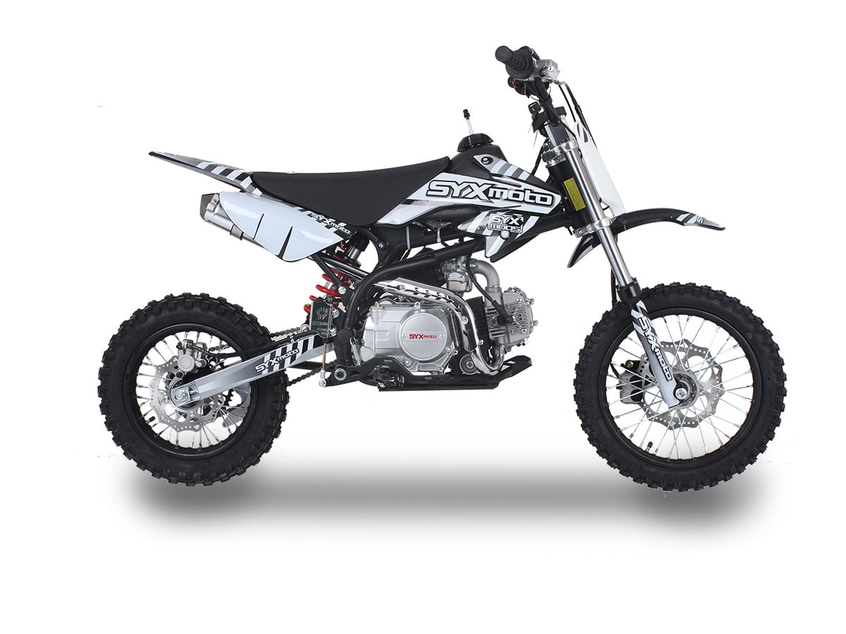 SYX MOTO Roost Gas Powered 125cc 4-Stroke Electric Start Dirt Bike, Black/White, Brand New