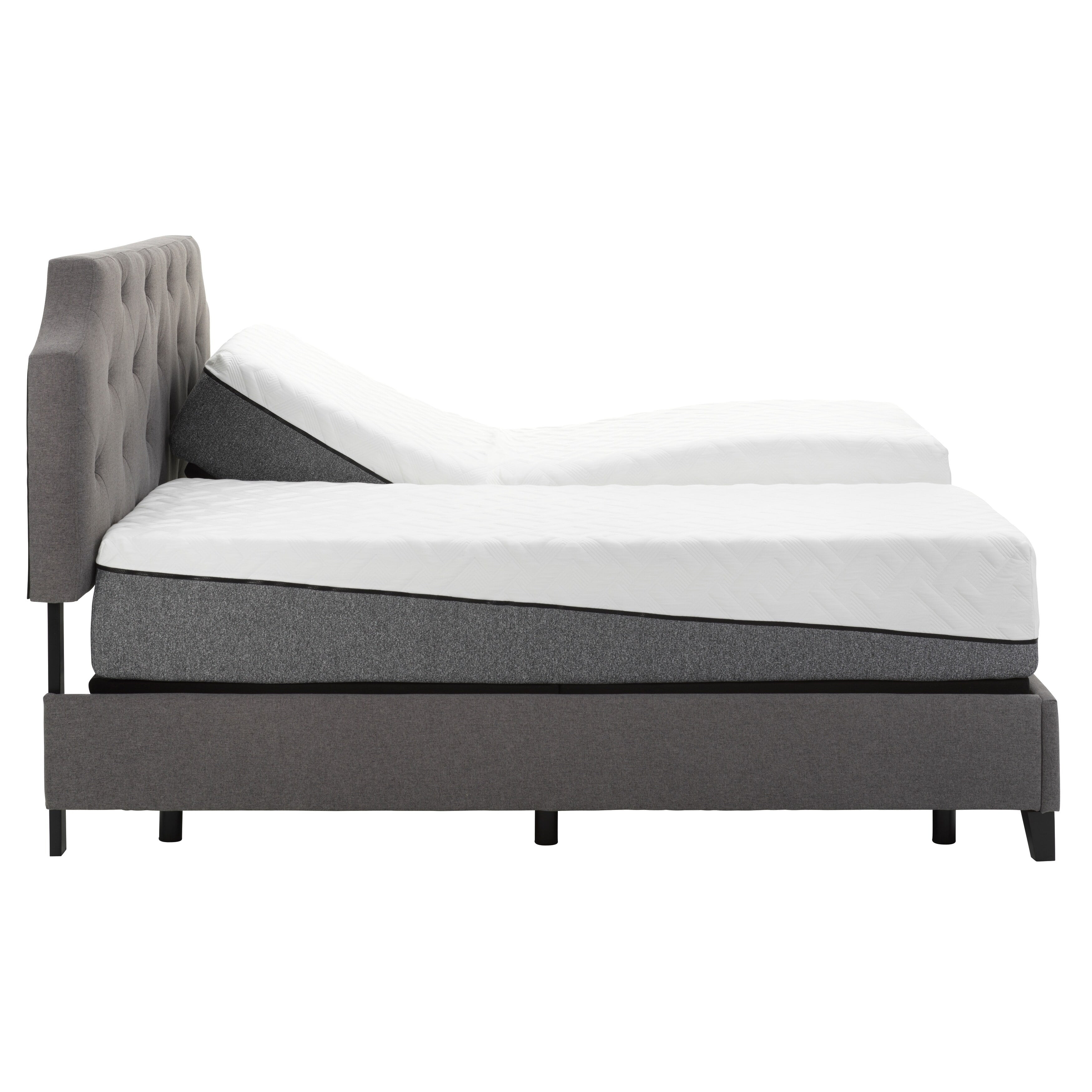 Sleep Zone Pacifica 12-inch Memory Foam Mattress and Z100 Adjustable Bed Set Split King