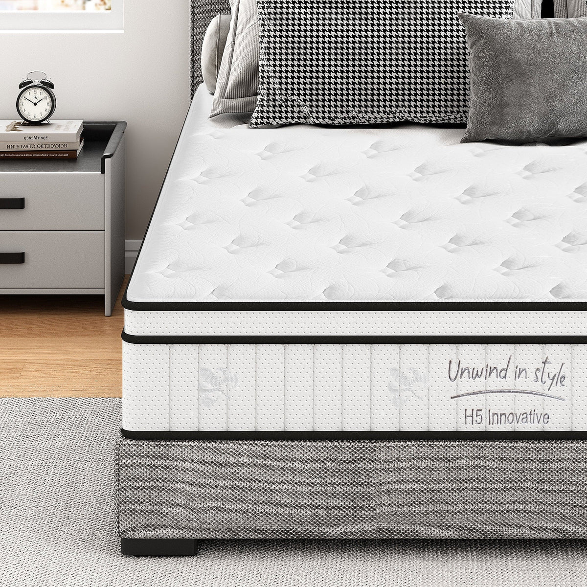 Soges Mattress 12 inch Hybrid Mattress King Size, Individual Pocket Spring Bed Mattress, Medium Firm Mattress for Pressure Relief, Strong Edge Support, CertiPUR-US