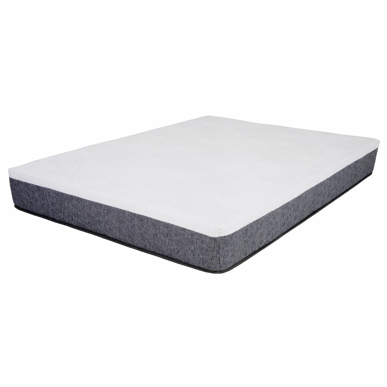 SpaceMaster 12 Twin Gel Memory Foam Mattress - White with Grey Border