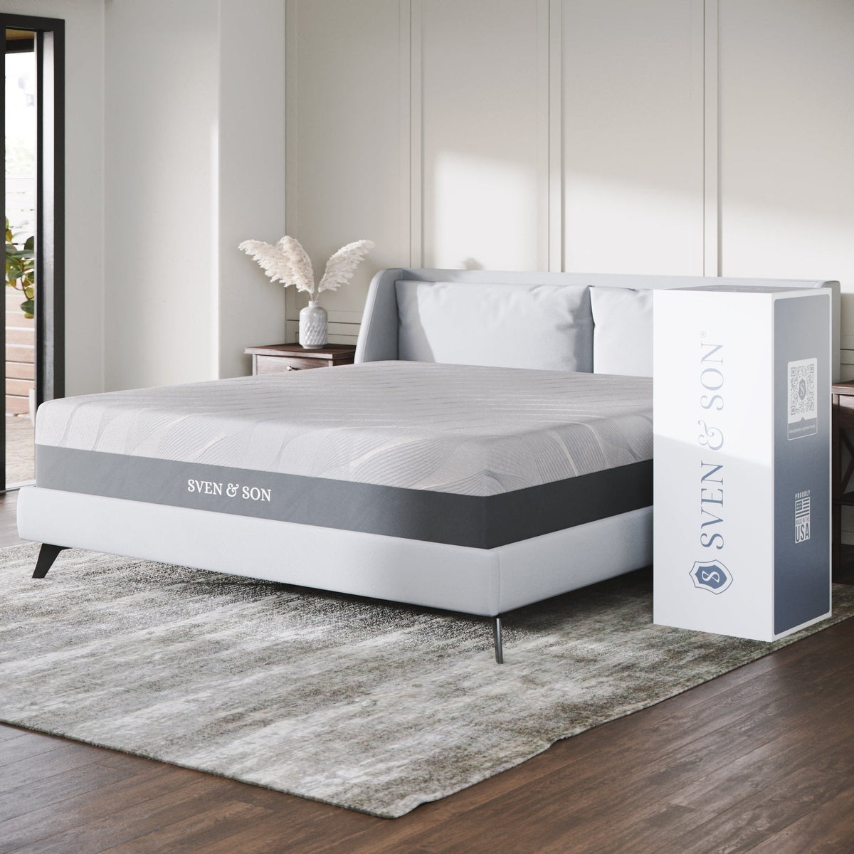 Sven and Son Luxury Cool Gel Memory Foam Mattress, Premium Bed-in-a-Box, CertiPUR-US, Made in the USA, 12 in Medium - California King