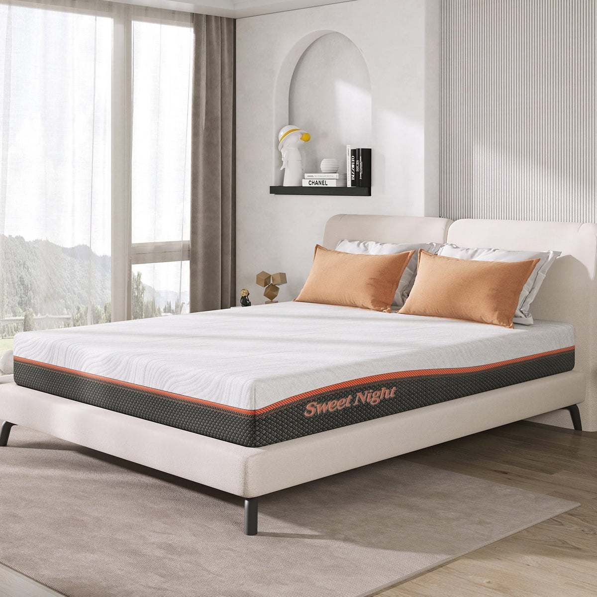 Sweetnight 10 Inch Cooling Gel Infused Memory Foam Mattresses Pocket Spring Hybrid Mattresses, Queen Mattresses